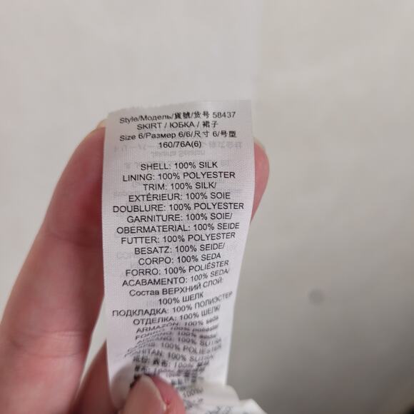 Tory Burch Louisa 100% silk floral pleated ruffled hem midi skirt Sz 6 feminine - Picture 12 of 13